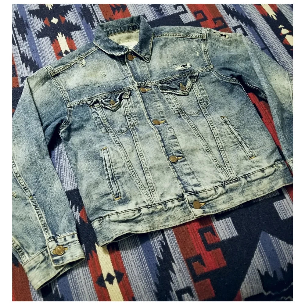 RALPH LAUREN D & S DISTRESSED/ REPAIRED DENIM JACKET- WOMEN'S SIZE SMALL - Picture 5 of 12